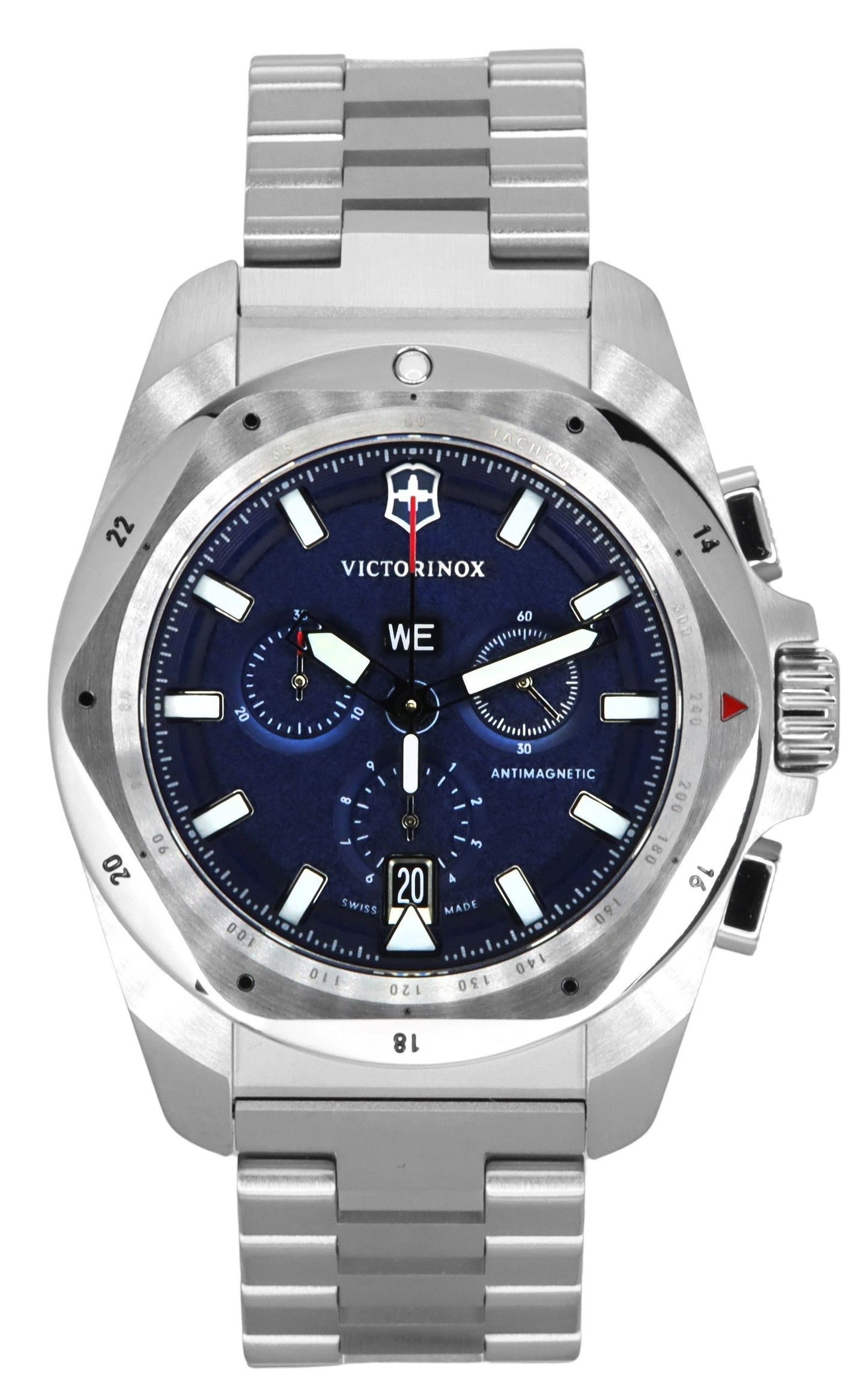 Victorinox Swiss Army I.N.O.X. Chronograph Stainless Steel Blue Dial Quartz Diver's 241985 200M Men's Watch