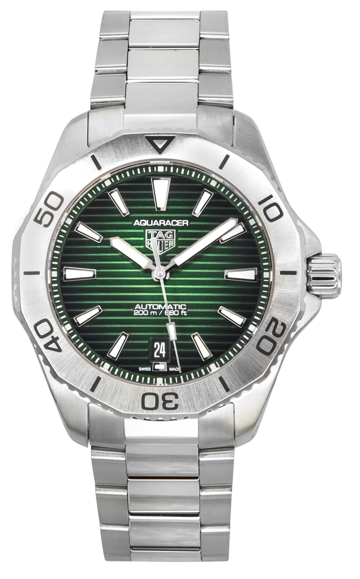 Tag Heuer Aquaracer Professional Date Sunray Brushed Green Dial Automatic Diver's WBP2115.BA0627 200M Men's Watch