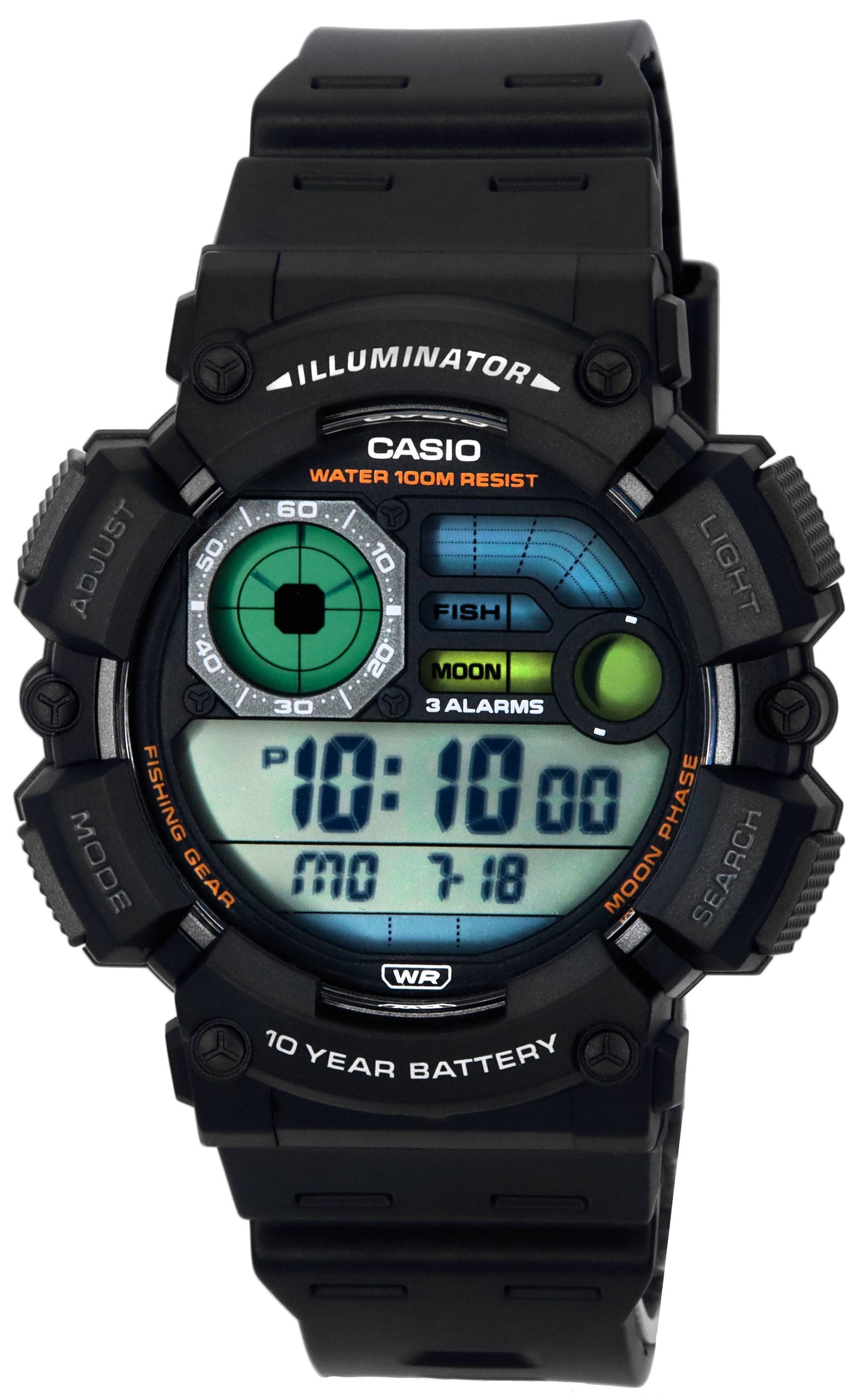 Casio Fishing Gear Line Digital Quartz WS-1500H-1A WS1500H-1 100M Men's Watch