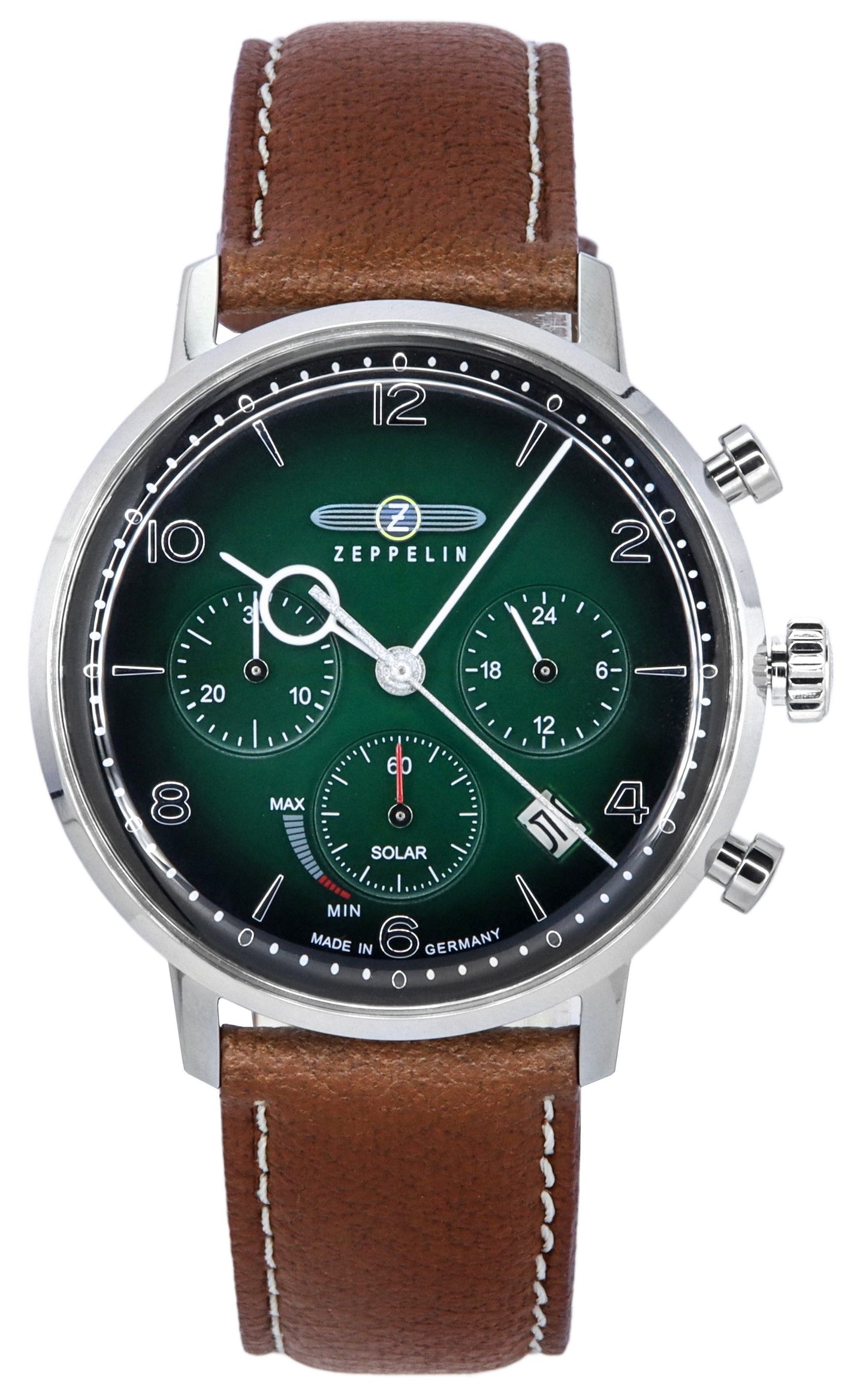 Zeppelin LZ129 Hindenburg Chronograph Dark Green Biogranulate Dial Solar 80864N Men's Watch