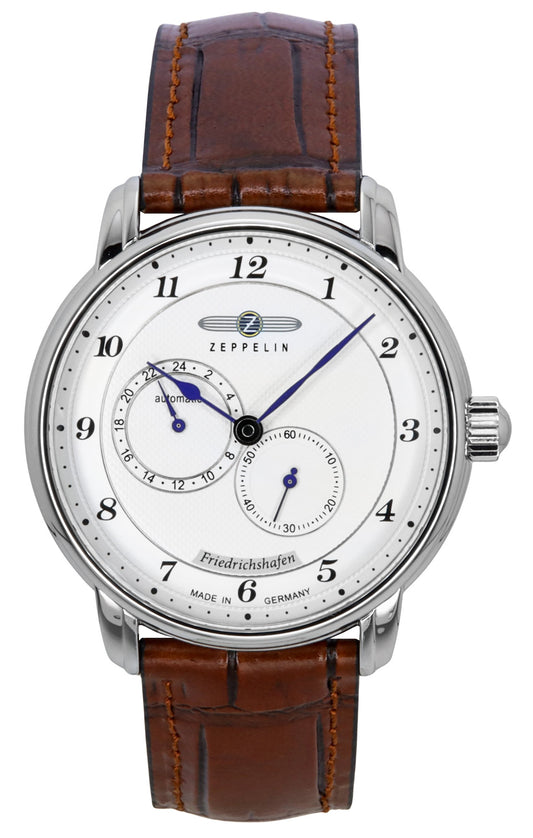 Zeppelin Friedrichshafen Leather Strap White Dial Automatic 85681 Men's Watch