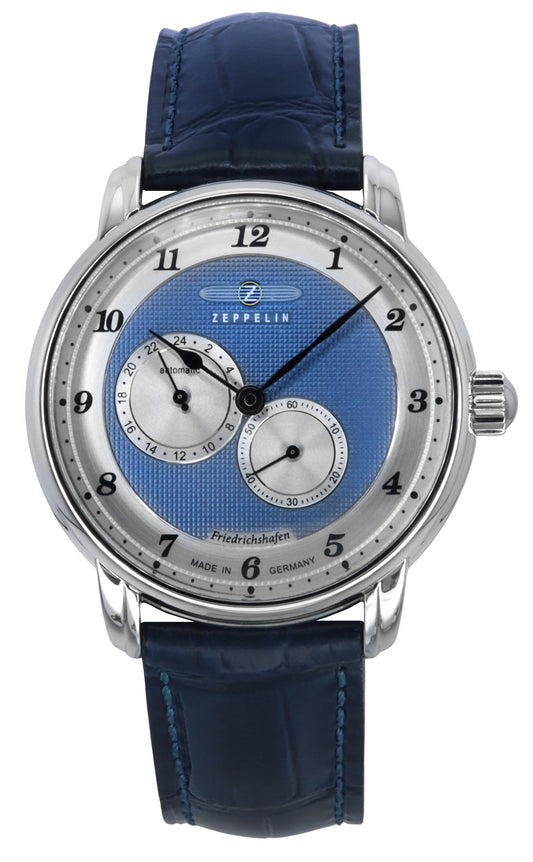 Zeppelin Friedrichshafen Leather Strap Blue Dial Automatic 85683 Men's Watch